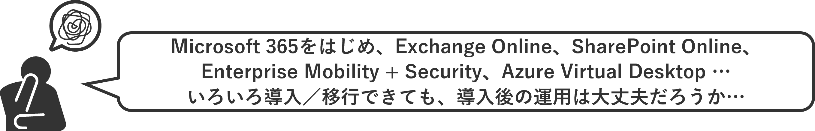 Microsoft 365をはじめ、Exchange Online、SharePoint Online、Enterprise Mobility+Security、Azure Virtual Desktop…いろいろ導入・移行できても、導入後の運用は大丈夫だろうか…